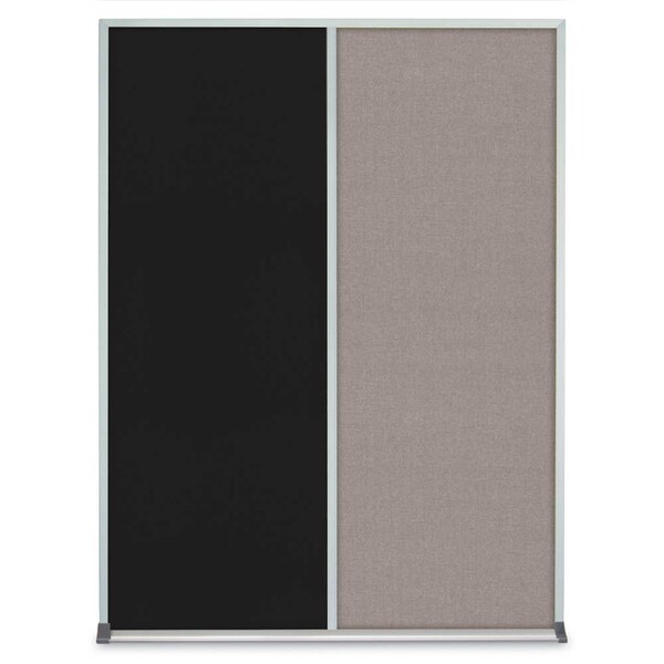 United Visual Products Single Door Radius Corkboard, 36"X36", S UV8002-SATIN-CORK - main